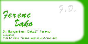 ferenc dako business card